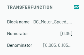 Configuration of the transfer function block